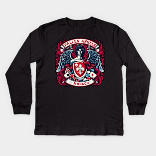 Fallen Angels X Monaco coat of arms Kids Long Sleeve T-Shirt